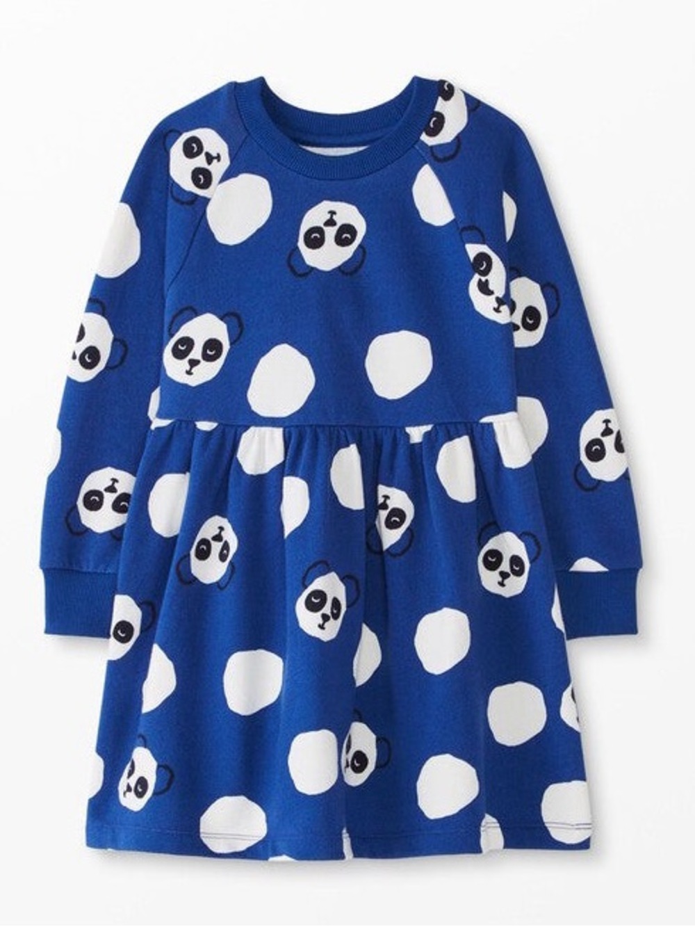 hanna andersson blue pills dot panda dress 2t
